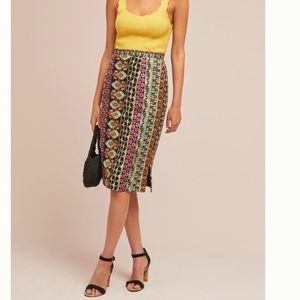 Anthropologie | Vanessa Virginia Moroccan Night Embroidered Pencil Skirt Sz 6p